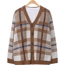 Raymon 彩色寬鬆版型格紋針織開襟衫