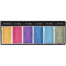 五色珠光美術專業用山水畫東洋畫顏料 色系3, 6色