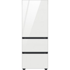 삼성전자 비스포크 김치플러스 3도어 키친핏 냉장고 313L 방문설치, 글램 화이트, RQ33A741235