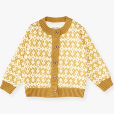 amare illael 兒童 Petit 菱格紋針織開襟衫