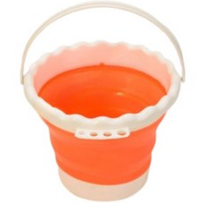 利拉美術繪畫摺疊水桶 圓形2, 橘色