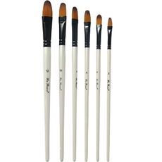 XIN BOWEN 達沙巴巴 珍珠白水彩油畫圓頭筆組, 1套, 6種