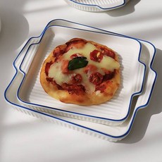 Bloom at home 鈷藍色正方形烤盤 小 + 大 套組, 白色 + 藍色, 2個