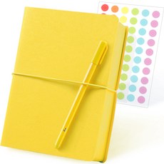 RIHOON 2023 Story Diary Grande 1 年日期型 + 圓珠筆 + 貼紙套組, 霓虹黃