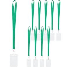 Abern 團體名片掛繩 員工證卡套, 10個, 綠色