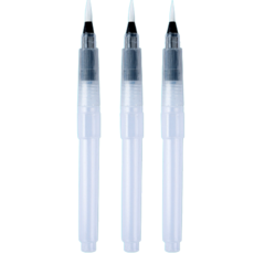 達沙巴巴 水彩水筆刷 透明筆尖 尖頭 3件組, 1套, 120mm