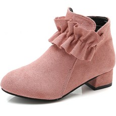 女童防寒荷葉邊跟靴 DZ-436
