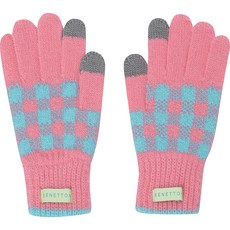 베네통키즈 아동용 체크 니트 스마트폰 터치 장갑 QCGLP2261PK