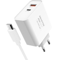 SMARTEK 45W Type-C PD PPS 超高速充電器 STQC-PD6000(CT), 白色, 1個