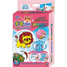 JONG IE NARA 迷你動物探索玻璃彩繪7件組, 白色, 紅色, 黃色, 粉紅色, 淺藍色, 棕色, 黑色, 1套