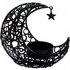 아뜰라임 인테리어 소품 무드 달 조명 캔들 홀드 문, 블랙