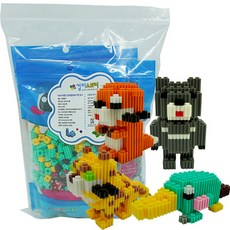 디폼블럭8mm 멸종위기 산동물 4종 세트 L23, 혼합색상, 1개