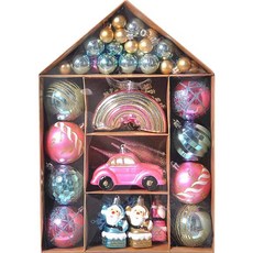 Sso&Young 聖誕樹裝飾高級吊飾套組, 粉紅色, 1個