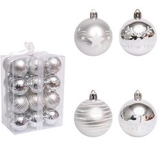 裝飾品聖誕樹裝飾球套組, 銀