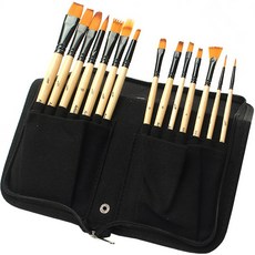 麗茲潔妮 帆布油畫筆套組 02 黑色帆布, 1套, 20.5cm