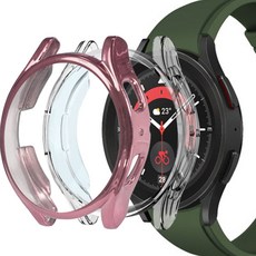 루아르모 갤럭시워치 TPU 풀커버 범퍼 케이스 2p 세트, 핑크, 투명
