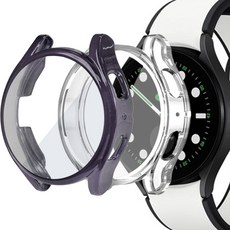 Luarmo Galaxy Watch 相容全覆蓋保護殼 2入組, 灰色, 透明