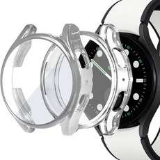 Luarmo Galaxy Watch 相容全覆蓋保護殼 2入組, 銀色，透明