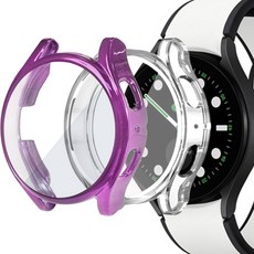 루아르모 갤럭시워치 TPU 액정보호 풀커버 케이스 2p, 퍼플, 투명