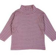 JDior 兒童基本款半高領條紋上衣