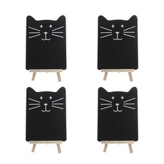 Lifesweet 多用途貓咪迷你黑板 餐廳麵包店商店留言板 C 4入, 木質(C)