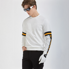 NEVERMINDALL 男性不對稱交叉線條運動高爾夫T恤 TS033