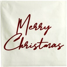 Tina Picnic 聖誕節家庭派對簡約手寫字體掛布, 紅色