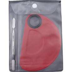 K-LAB 不鏽鋼壓克力調色盤 小半圓 紅色, 1個