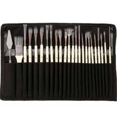 貝爾本 壓克力水彩筆刷 24件組 白色, 24種, 1套