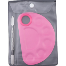 K-Lab 不銹鋼壓克力調色板小半圓粉色, 1個