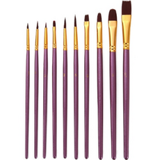 壓克力水彩畫筆套組 紫色, 1套, 10種