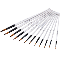 Zhu Ting 壓克力畫筆 筆刷 12件組, 1套, 12種