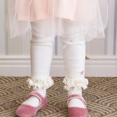 Bebezoo 孩童花朵刺繡內搭長褲