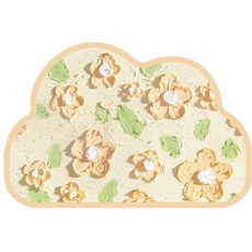 Wider Home 甜蜜雲朵花朵吸水地墊, 黃色