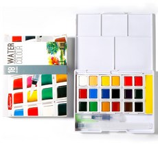 초보자 고체 회화 페인팅 고체 물감, 18색