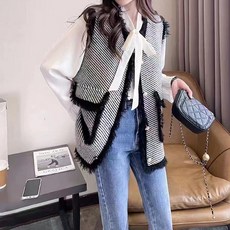 ViVEMO 大口袋層壓斜紋長版背心 02106