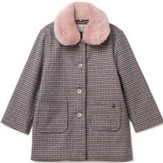 Perimitz 女童獵犬格紋羊毛大衣 P2242C053