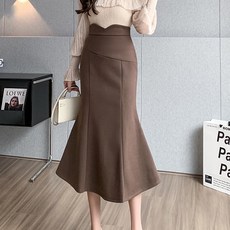 ViVEMO 高腰開衩魚尾長裙 02064