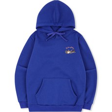 로로리 여성용 산책하는 고양이 스몰로고 기모 후드 티셔츠