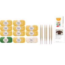 Yarna Genius 五分袖毛衣 S M DIY材料包, 702 柔和黃色, 1個