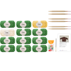 Yarna Genius 毛衣 十分袖 S M DIY材料包, 1個, 710 森林綠