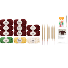 Yarna Genius 五分袖毛衣 S M DIY材料包, 712 紅棕色, 1個