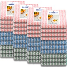 雙面拼色抹布 粉色 4入+藍色 3入+綠色 3入, 4套