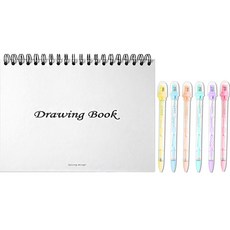 2Youngdesign 投影設計圖畫本+軟卷筆鉛筆6支裝隨機發貨, 1套