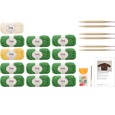 Yarna Genius 長袖毛衣 L DIY材料包, 1個, 710 森林綠