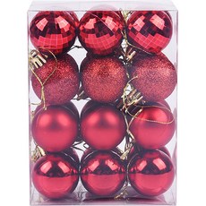 Byfit 聖誕樹裝飾球 紅色 4cm 24pcs, 紅色的