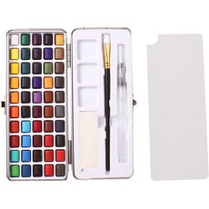 고농축 형광 펄 수채화 고체 물감, 50색