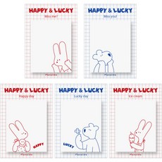 Monolike Happy & Lucky 繪圖描摹便利貼, 5個, 混合顏色
