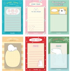 Monolike Story Town黏性便利貼, 混色, 6個