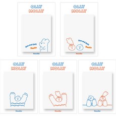 Monolike OliMoli 繪圖描圖便利貼, 5個, 混合色